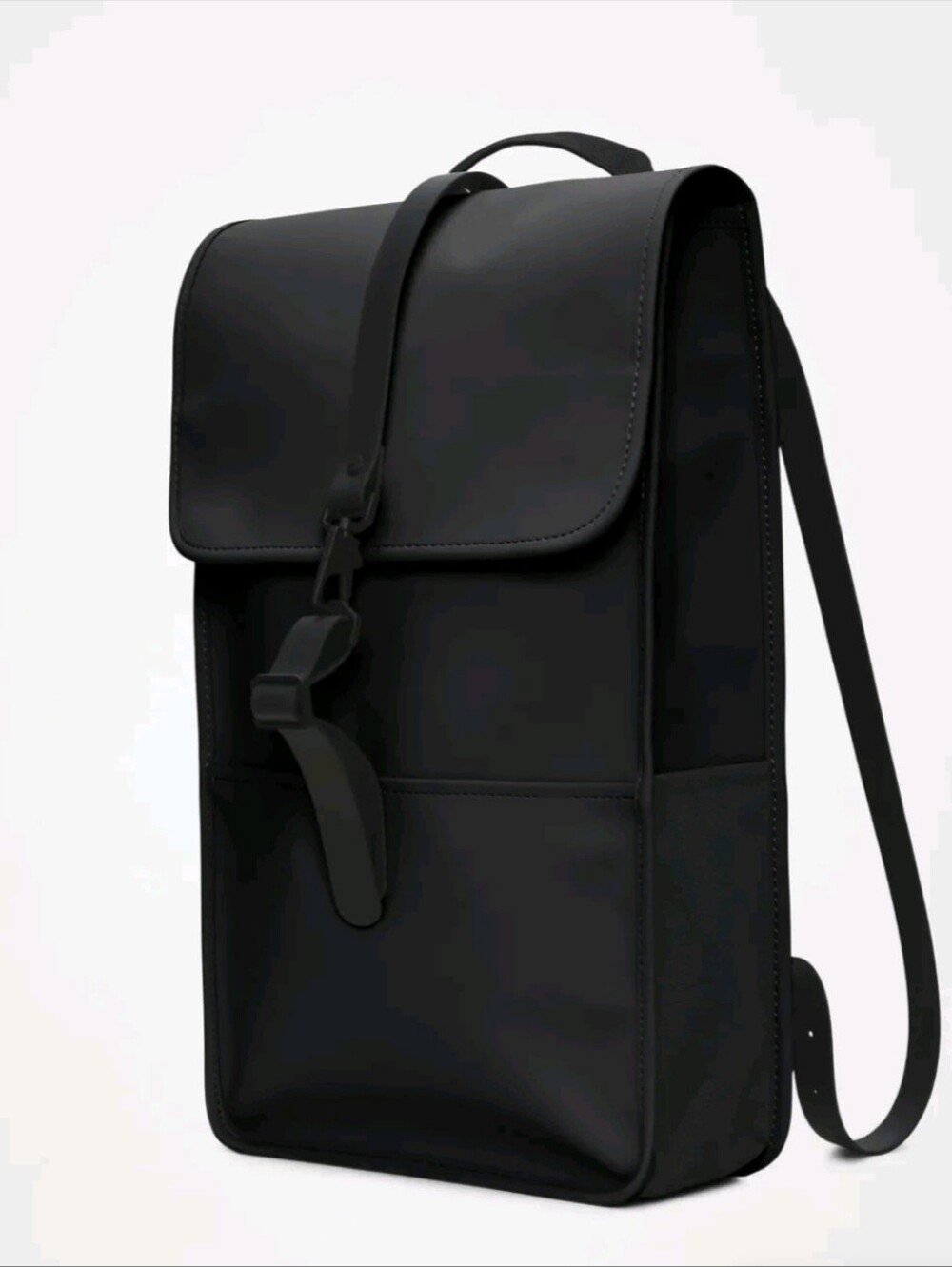Rains Unisex Black Minimalist Backpack